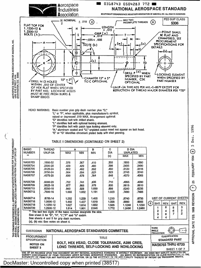 Nas 6704 | Download Free PDF | Screw | Secondary Sector Of The Economy