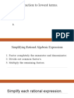 Simplifying Rational Algebraic Expressions