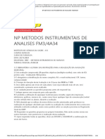 NP METODOS INSTRUMENTAIS DE ANALISES FM3 - 4A34 UNIP - Passei Direto