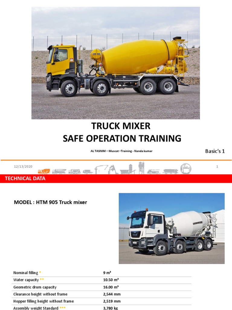 Truck Mixer Safe Operation Training | PDF | Truck | Concrete