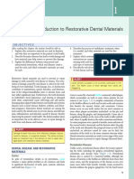 Introduction To Restorative Dental Materials: Objectives
