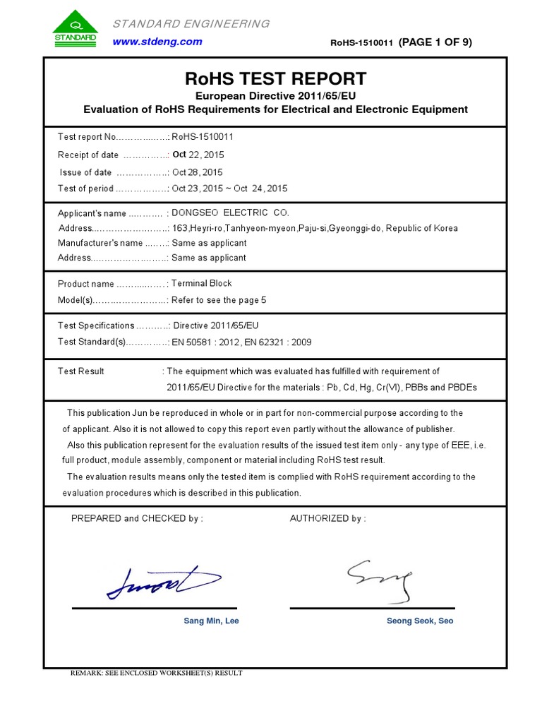 XRF Test Report PDF Chemistry