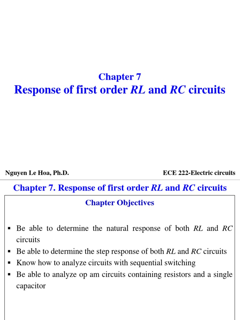 First Order RL and RC Circuit Responses | PDF