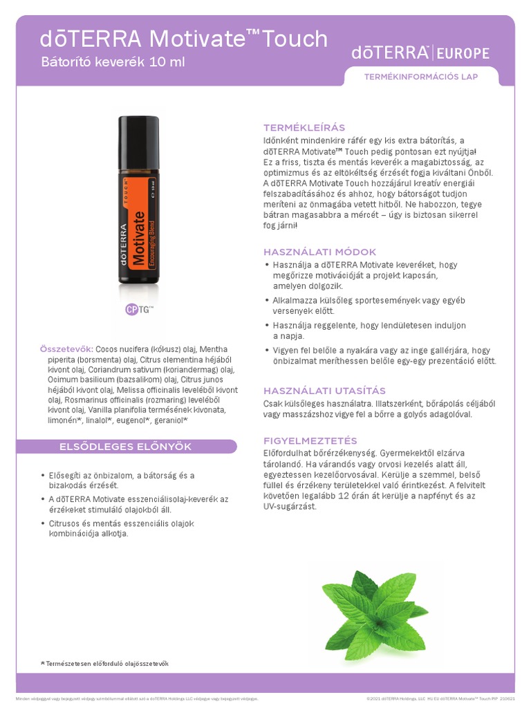 Doterra Motivate Touch Oil | PDF