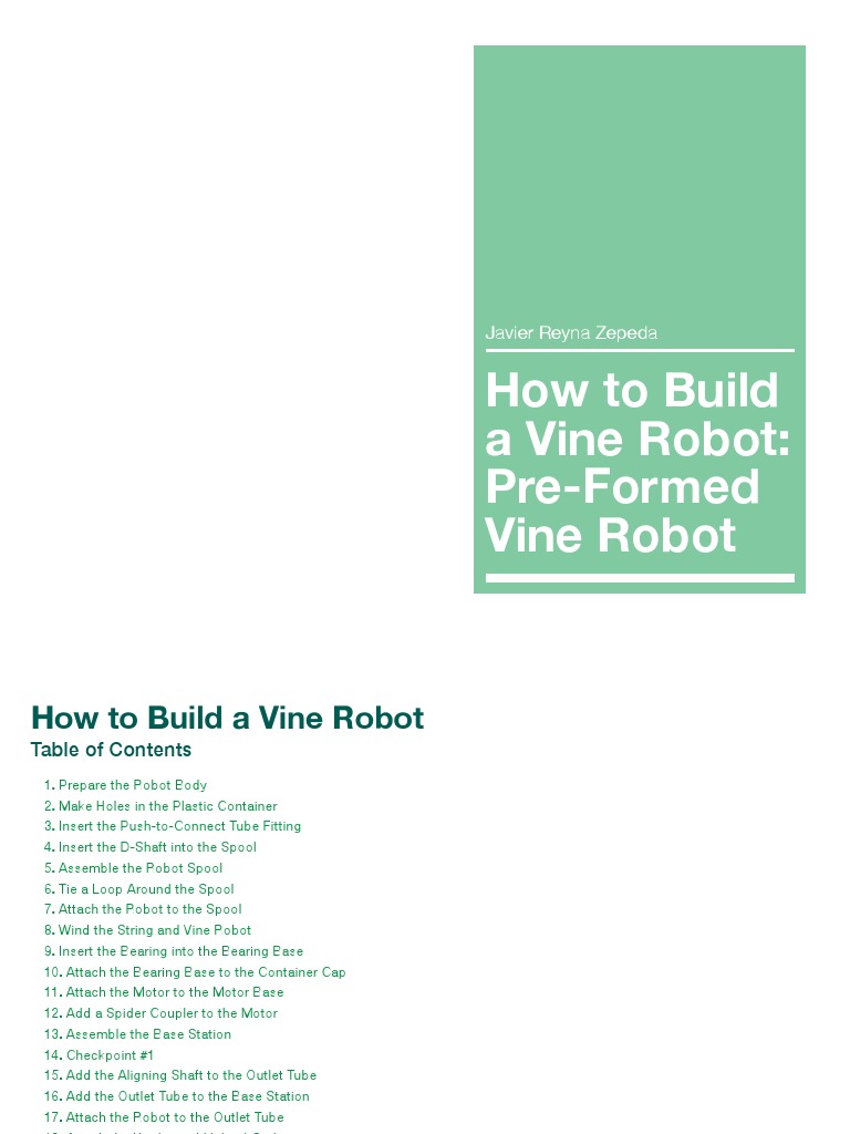 How To Build A Preformed Vine Robot Main Version 0618 Download Free