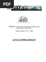 List of Accepted Abstracts