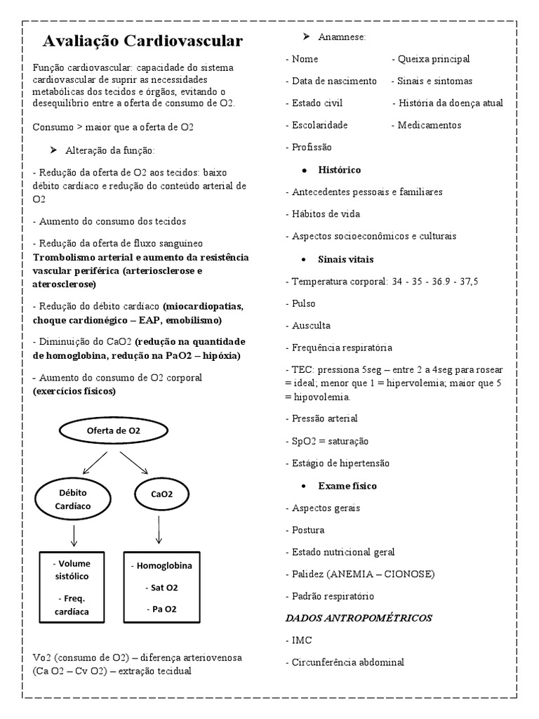 Avaliação da Função Cardiovascular | PDF | Coração | Sistema circulatório