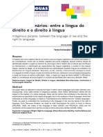 ARTIGO-Povos Originários - Entre A Língua Do Direito e o Direito À Língua - Tania Clemente