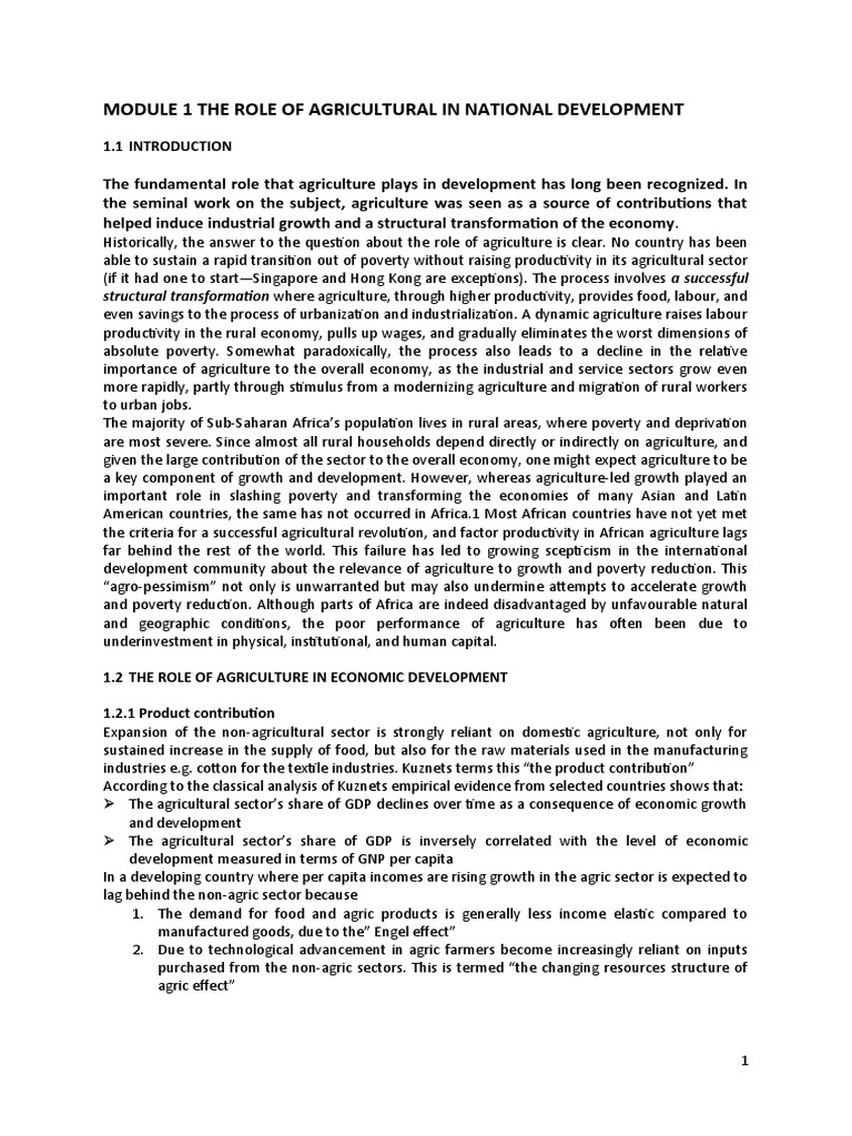 Agriculture's Role in Economic Growth | PDF | Economic Growth | Labour ...