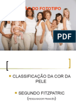 Classificação Fitzpatrick avaliação fototipo pele