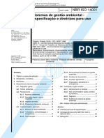 NBR ISO 14001 - 1996 Sistemas de Gestão Ambiental - Especificação e Diretrizes