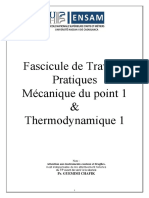 Fascicule de Travaux Pratiques Mécanique Du Point 1 & Thermodynamique 1