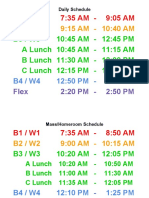 Classroom Schedules