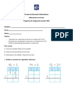 Prueba de Educación Matemáticas 2° Problemas Matematicos