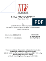 STILL PHOTOGRAPHY Lab FILE BA (JMC) SIDDHARTHA