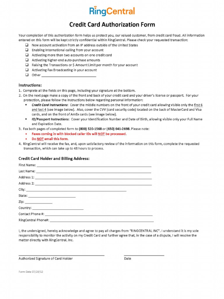 CC Auth Form PDF