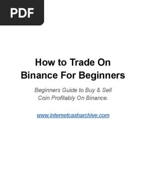 How To Trade On Binance For Beginners