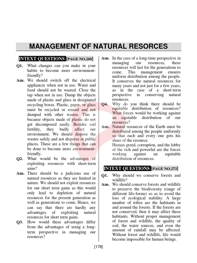 Management of Resources Notes | PDF | Recycling | Resource