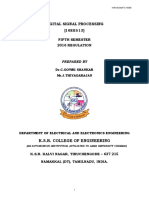 Digital Signal Processing: (16EE513) Fifth Semester 2016 Regulation