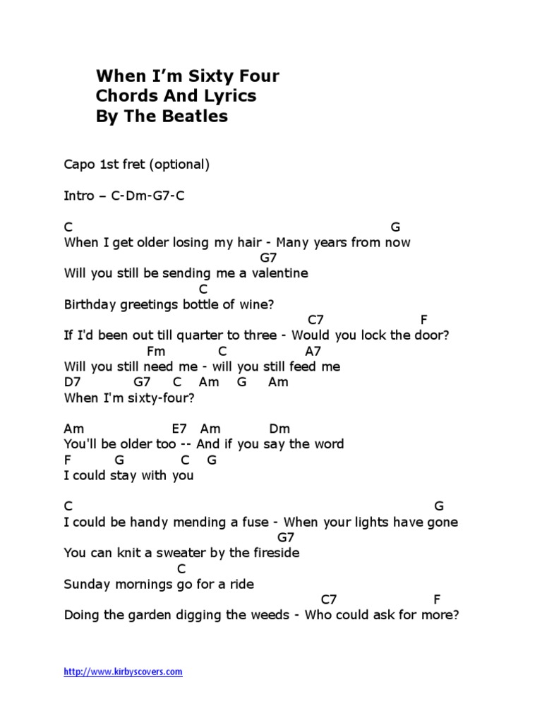 When im 64 by the beatles pdf