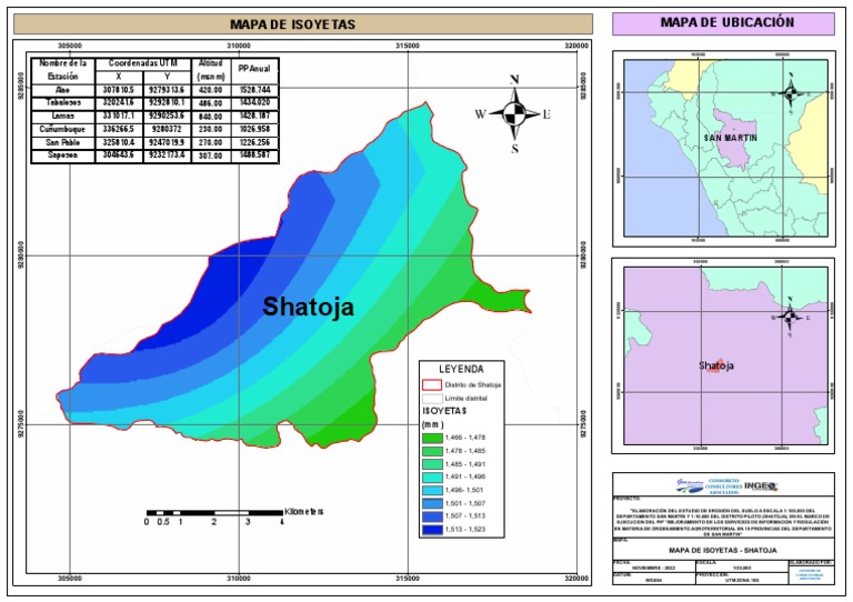 Mapa de Ubicación A1 (Shatoja) PDF Geodesia Ciencias de la Tierra