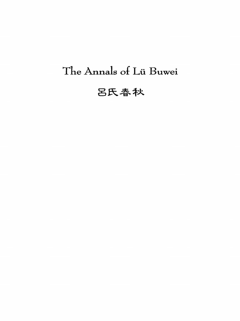 The Annals of LV Buwei PDF | PDF | China | World Politics