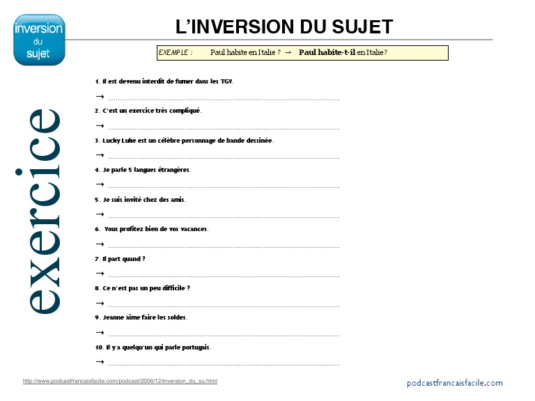 Inversion Du Sujet Exercice | PDF | Échecs | Théorie (échecs)