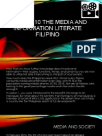 Lesson 10 The Media and Information Literate Filipino