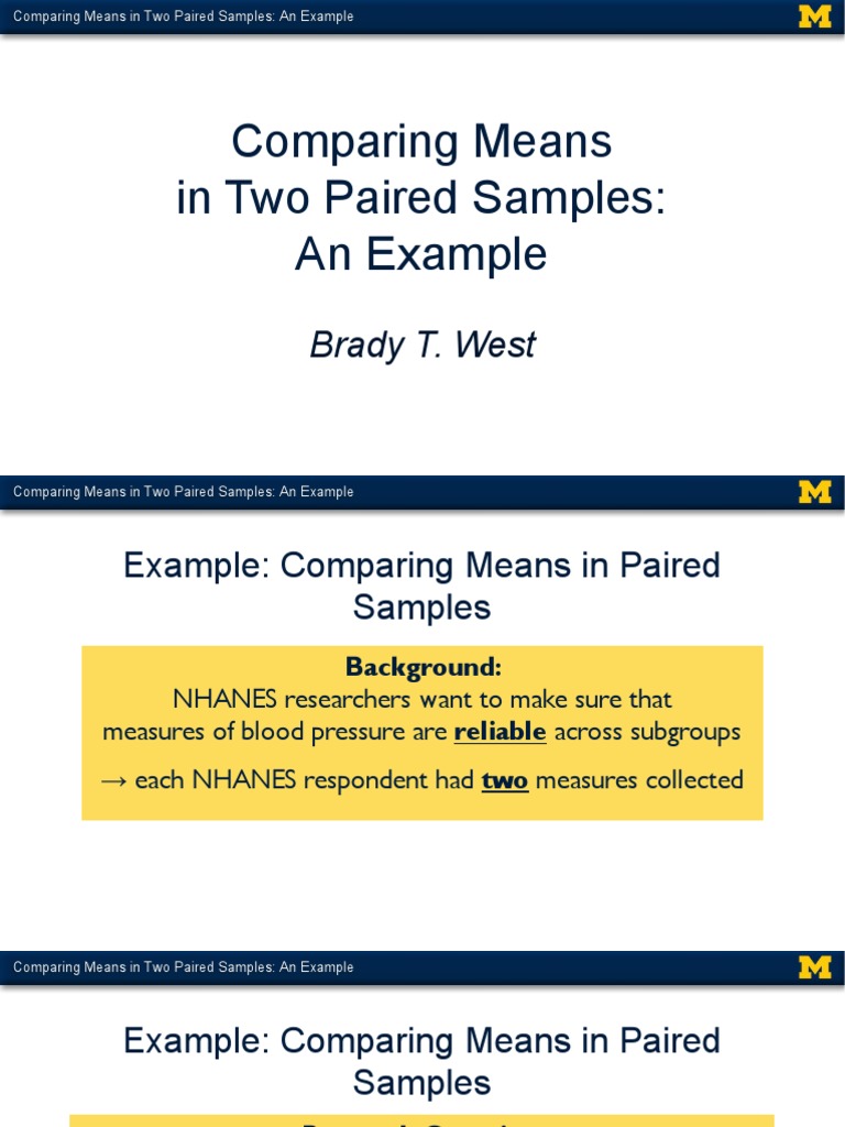 01 C2 W4 Comparing Means in Two Paired Samples An Example (DevCourse Com) PDF Student