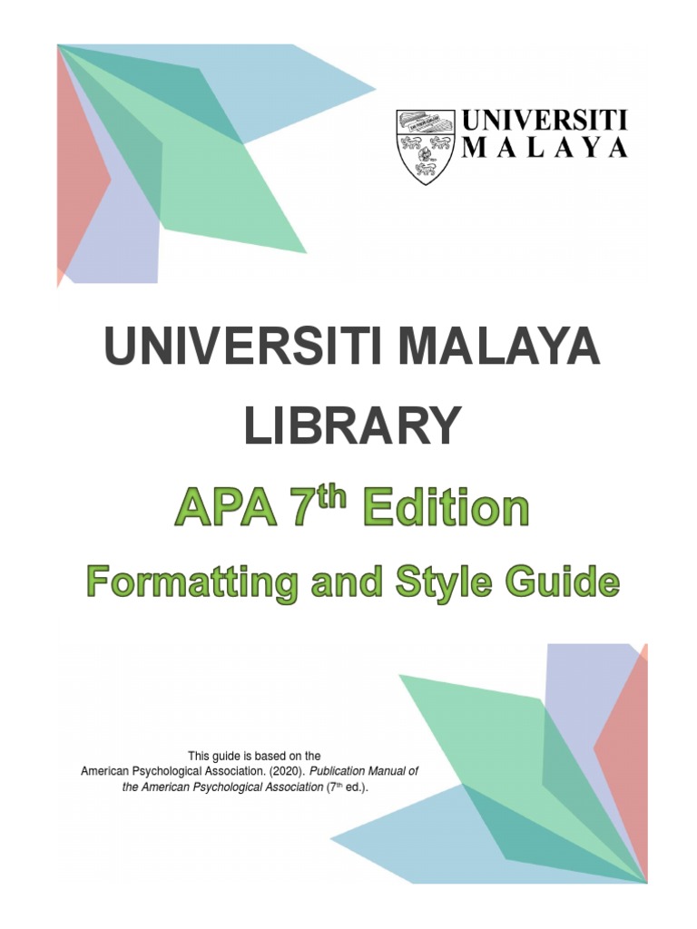 APA Style 7th Edition 7 Oct 2021 (V4) | PDF | Thesis | Academic Journal