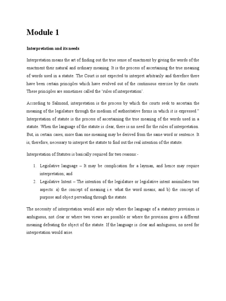 Principles of Statutory Interpretation | PDF | Statutory Interpretation ...