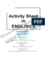 Activity Sheet in English 6: Quarter 1