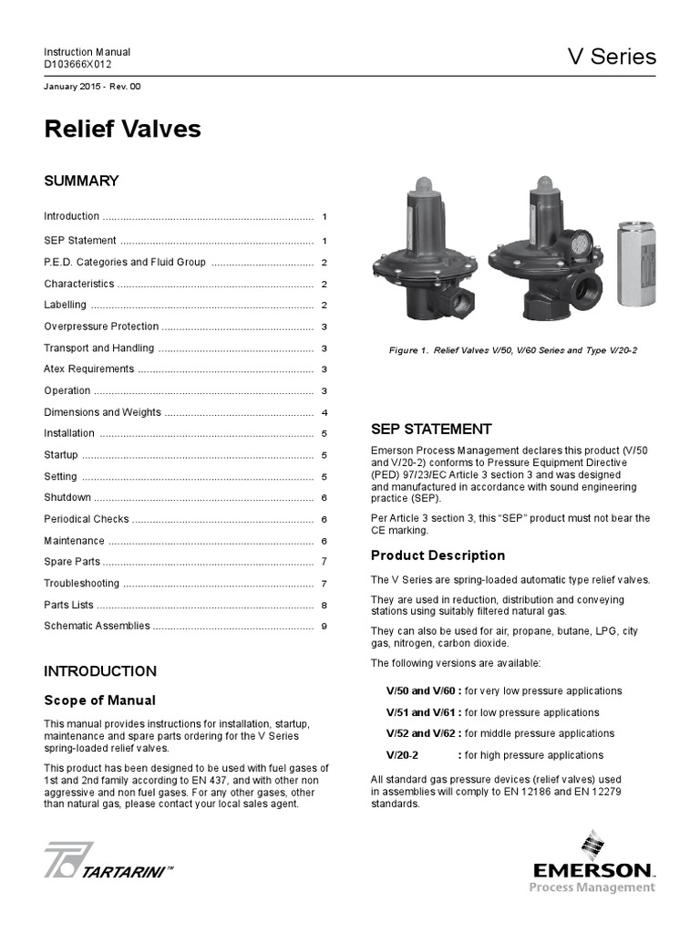 Instruction Manual V Relief Valves Tartarini Emerson135502 PDF