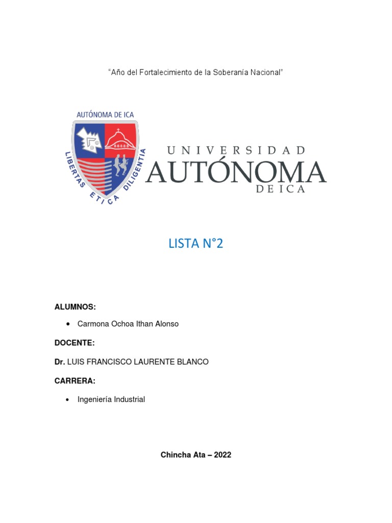 Resolución Lista 2 | PDF