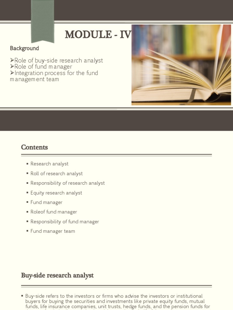 Module IV PDF Investment Fund Investment Management
