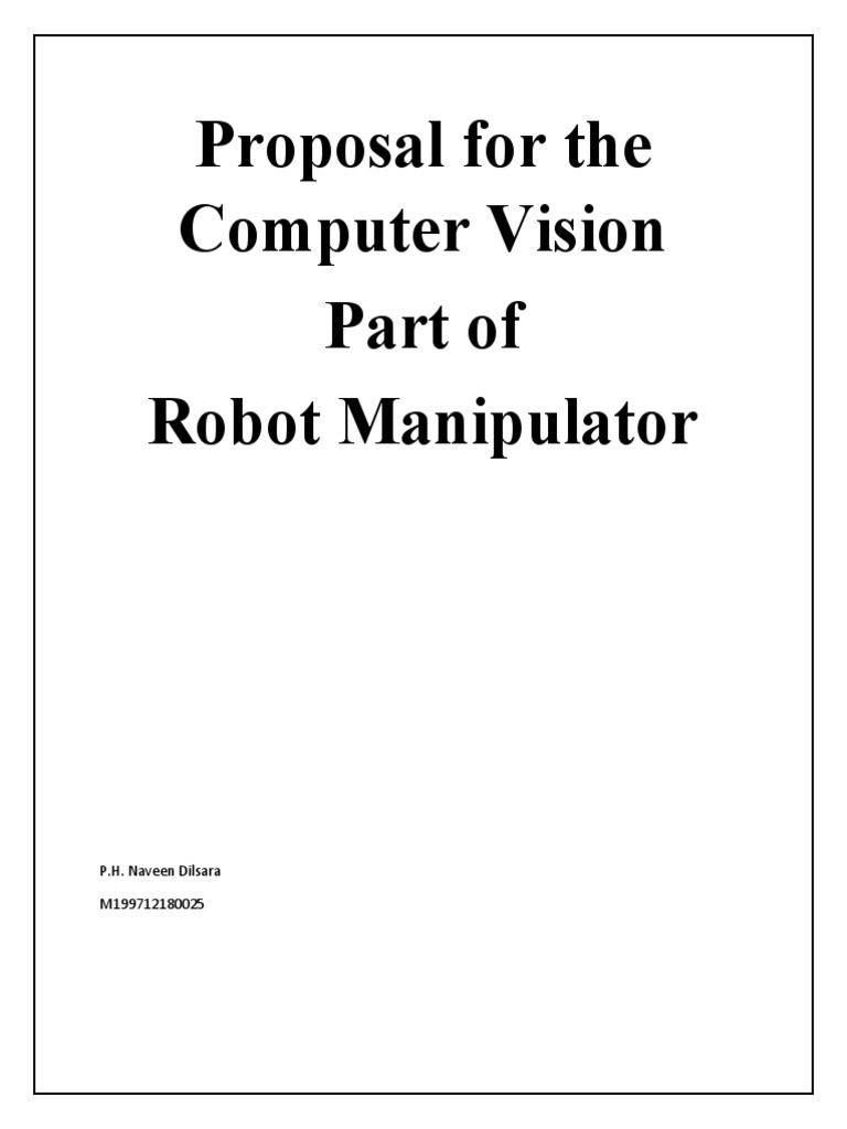 Computer Vision for Robot Manipulator | PDF | Computer Vision | Analog ...