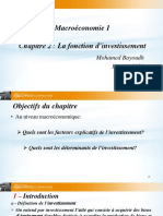 Macroéconomie 1 Chapitre 2: La Fonction D'investissement: Mohamed Bayoudh Février 2020