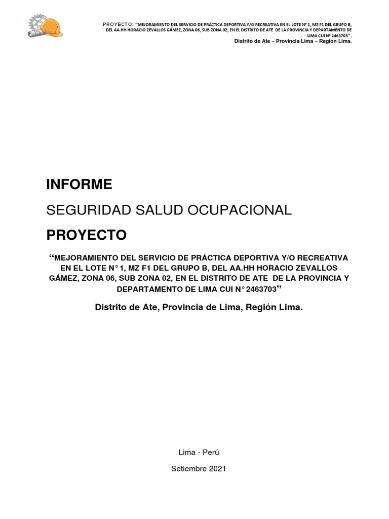 Informe Mensual SETIEMBRE SST | PDF | Lima | Seguridad y salud ocupacional