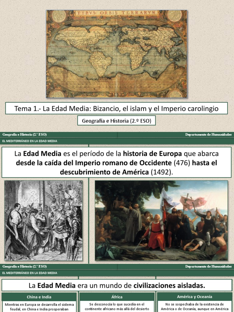 Tema 1. - La Edad Media. - Bizancio, El Islam y El Imperio Carolingio ...