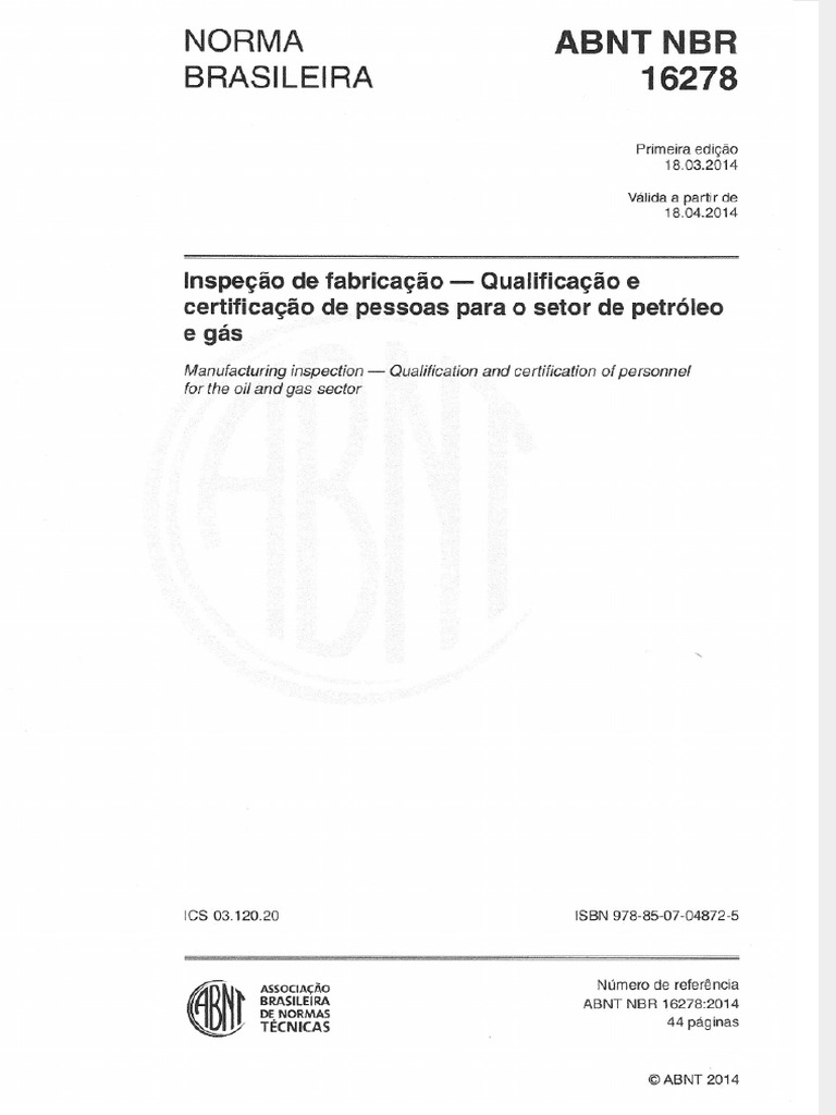 Overview of NBR 16278-2014 | PDF