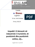 Ligjërata e V - Impakti I E-Biznesit Në Industrinë E-Turizimit, Të Punësimit Dhe Punësimit Në Online Etj.