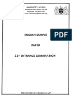 Bancrofts 11 2016 English Sample Paper