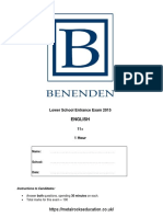 Benenden 2015 11 English Entrance Paper