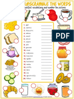 Breakfast Vocabulary Esl Unscramble The Words Worksheet For Kids