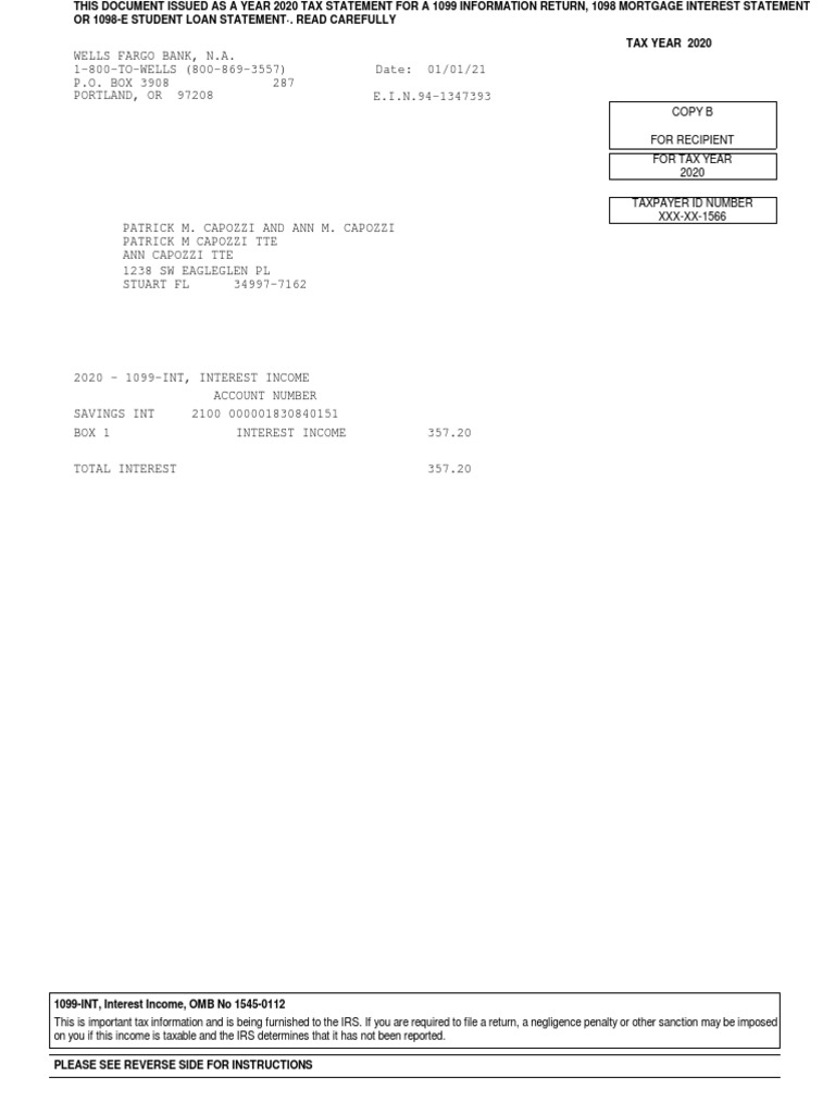 2020 1099 int wellsfargo pdf discounting income tax in the united