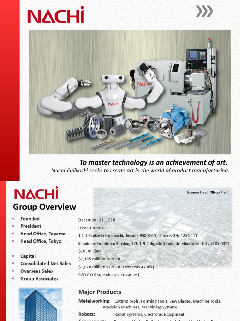 Nachi-Fujikoshi Overview and Operations | PDF | Secondary Sector Of The ...