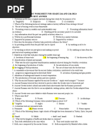 History Grade 11 and 12 Worksheet