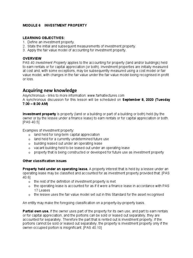Fair Value Model for Investment Property | PDF | Fair Value | Investing