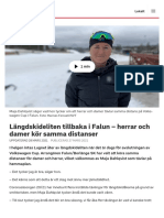Längdskideliten Tillbaka I Falun - Herrar Och Damer Kör Samma Distanser - SVT Nyheter