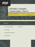 CSC3201 - Compiler Construction (Part II) - Lecture 1 - Type Checking